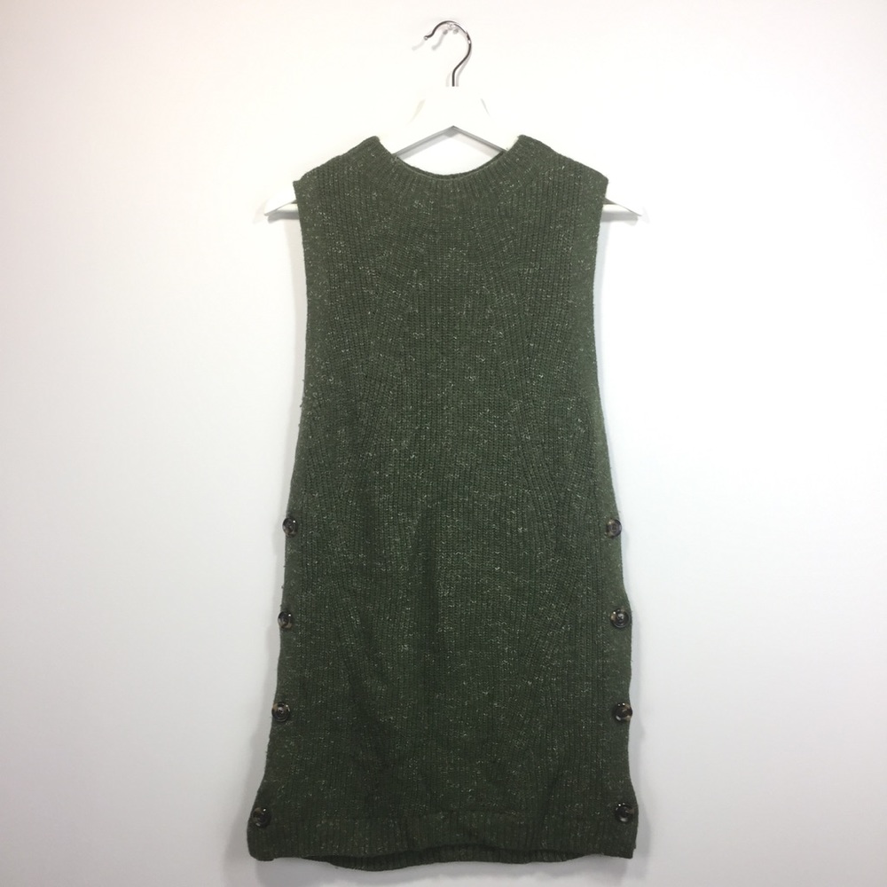 Ann Taylor MP Medium Petite Tunic Sweater Green